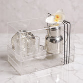 طقم الشاي والقهوة مع مطارة وبوكس أكريليك