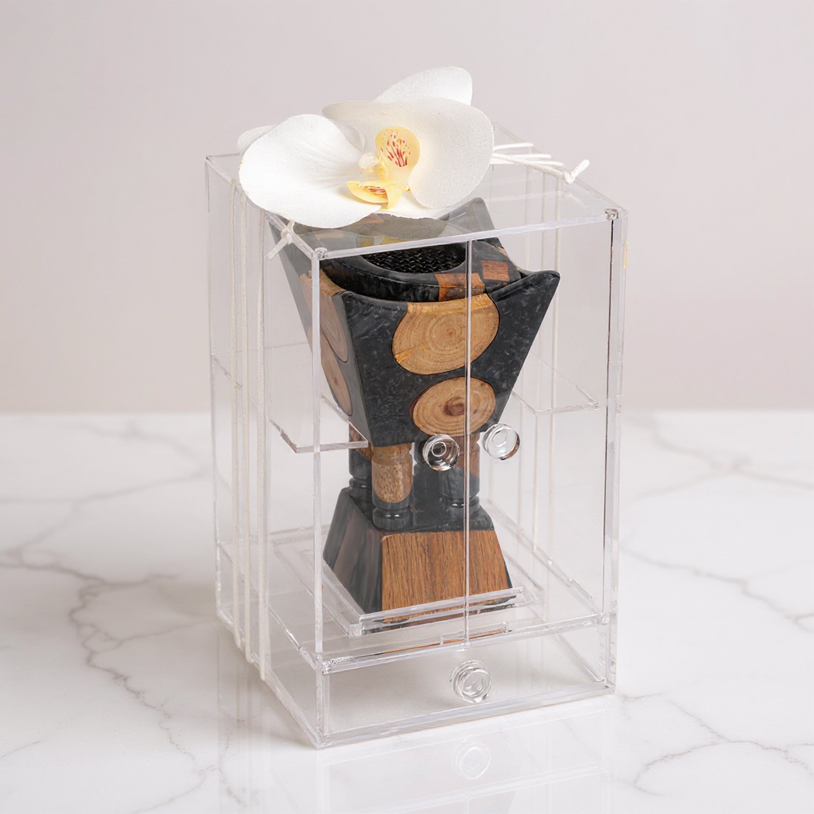 مبخر أنيق أسود مع بوكس أكريليك