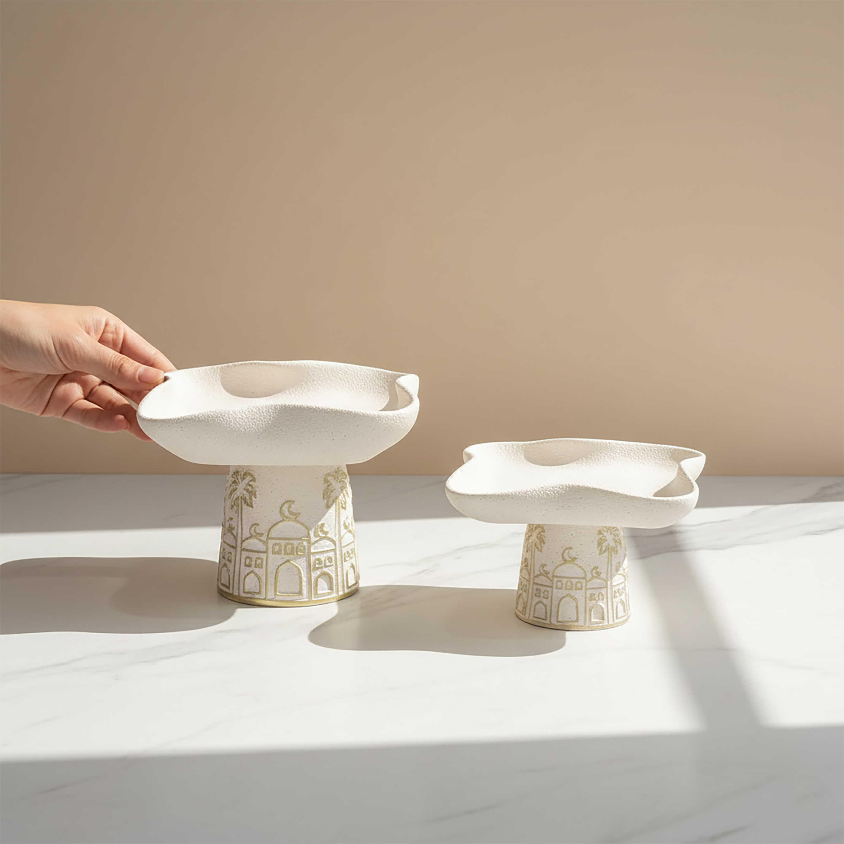 طقم من 2 إستاند خزف رمضاني