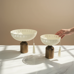 طقم 2 إستاند معدني بقواعد خشبية