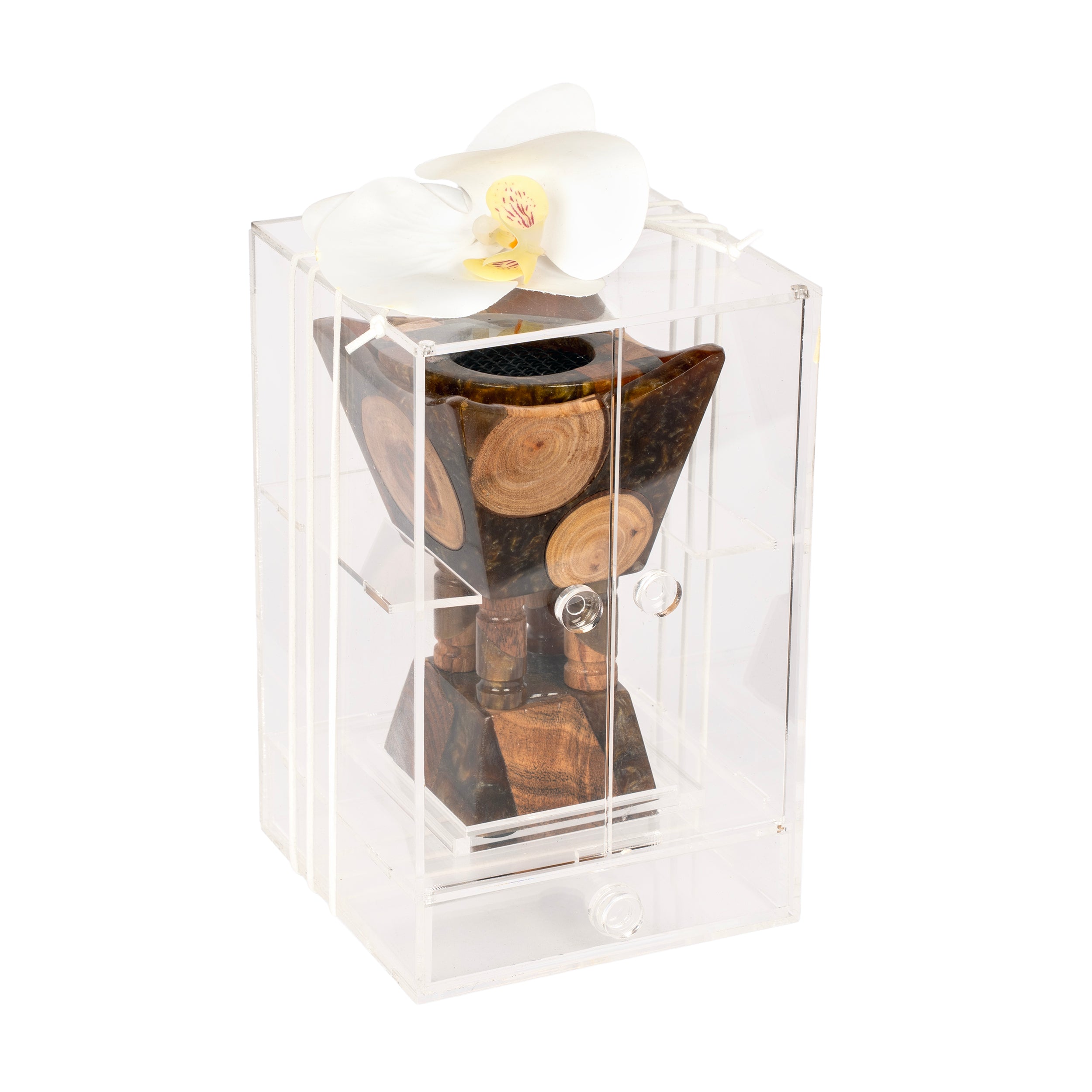 مبخر أنيق بني مع بوكس أكريليك