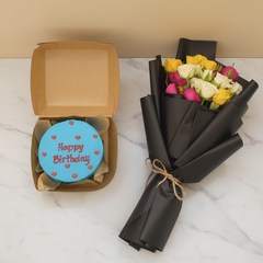 بوكيه ورد مع كيك