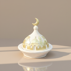 طبق مع غطاء بنقش رمضاني