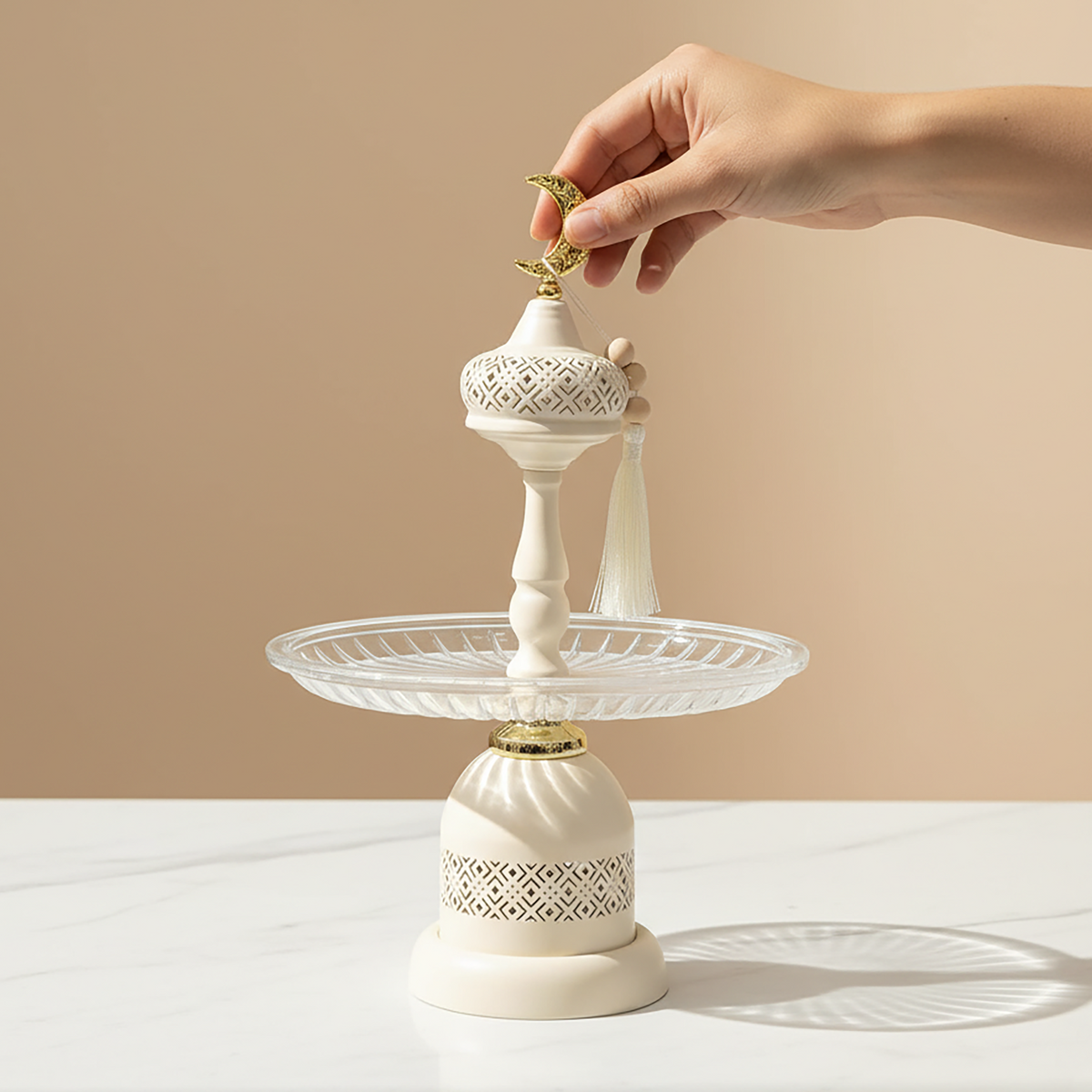 إستاند زجاجي مضئ درجتين كبير